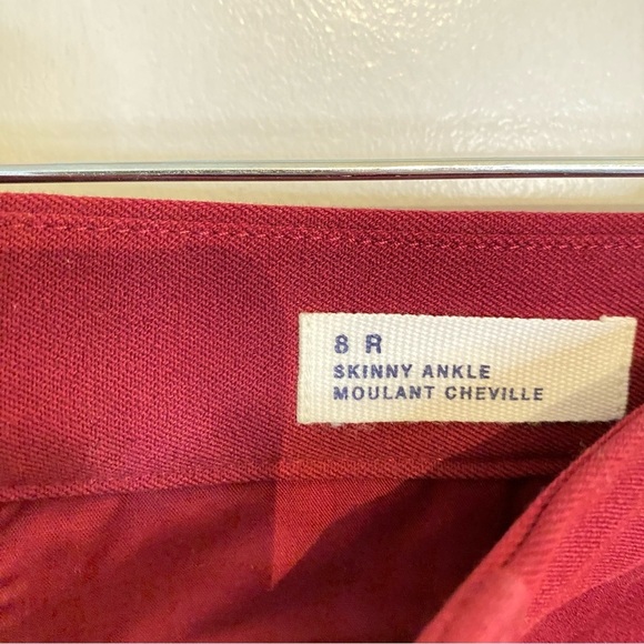GAP Burgundy (not red) Office Style Trousers Skinny Ankle Size 8 R Brand New - Picture 6 of 10